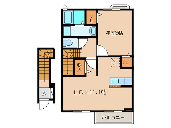 パ－クサイドゆうぎりＡの物件間取画像